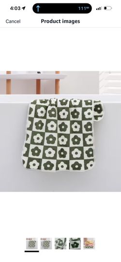 6pc  Soft Plum Flower Pattern Hand Towel - 35 * 75cm/13.7 * 29.5inch, Bathroom Accessories, Green