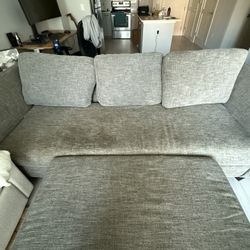 Gray Couch With Ottoman