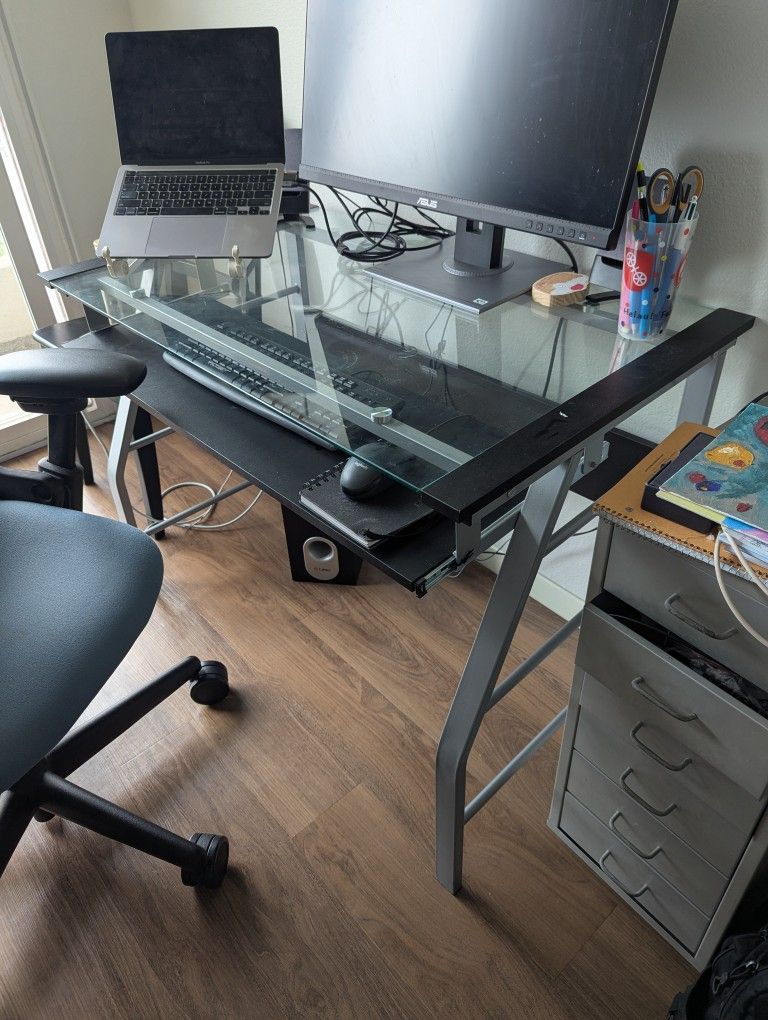 Metal and Glass Desk