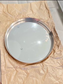 Round big frame rose gold mirror 31.5 inches