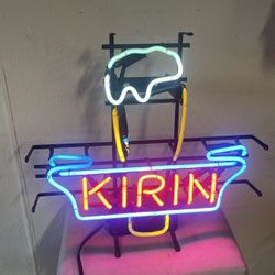 Rare vintage Kirin beer, neon light