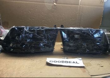 #OH104 FIT 2009-2018 Dodge Ram 1500/2500/3500 Smoked Out Halogen Headlight Head Lights Pair Set