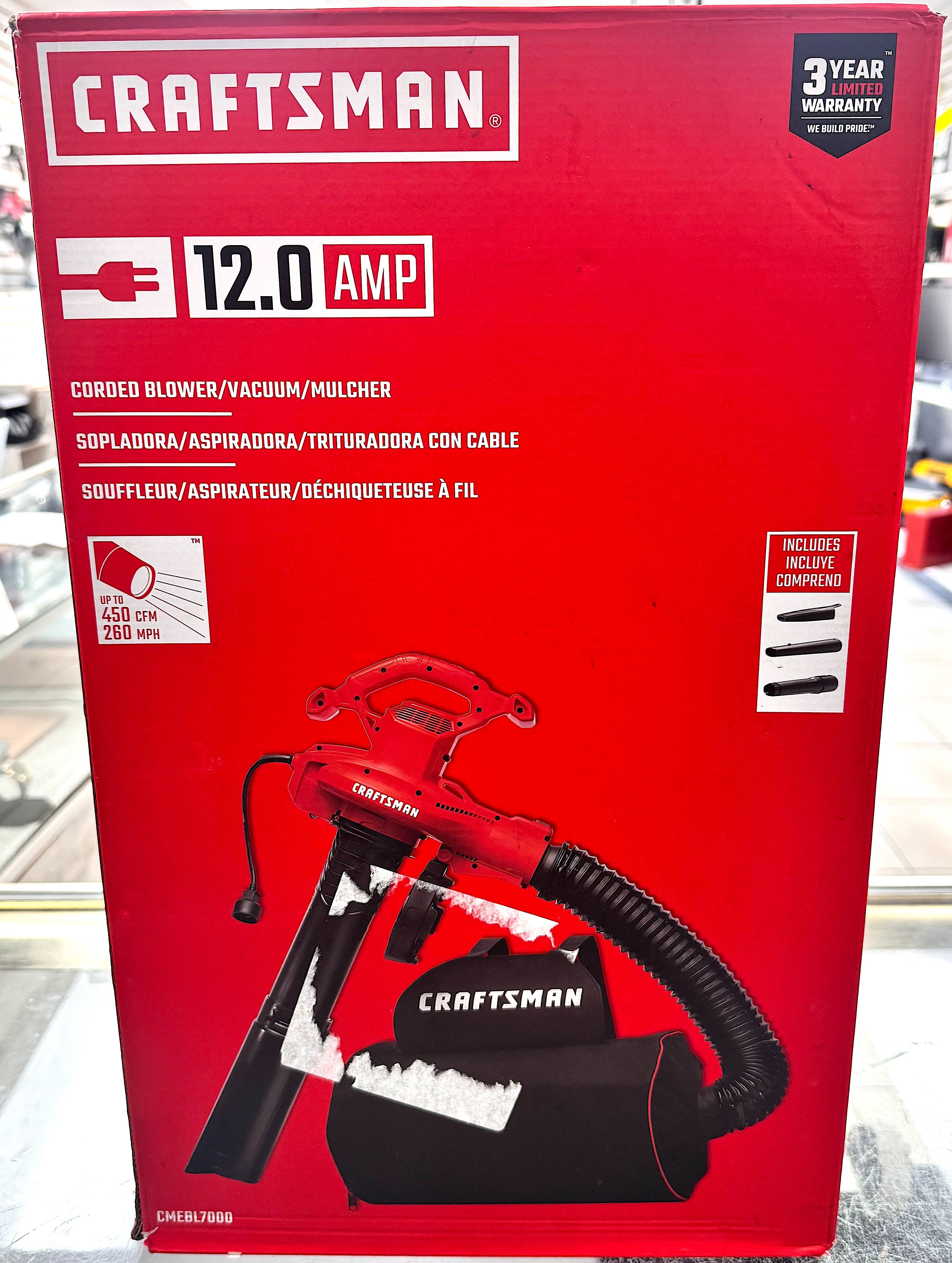 CRAFTSMAN 450-CFM 260-MPH Corded Electric Backpack Leaf Blower NEW