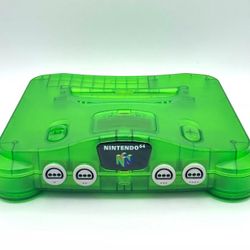 Nintendo 64 N64 Limited Clear Jungle Green Console System Bundle 