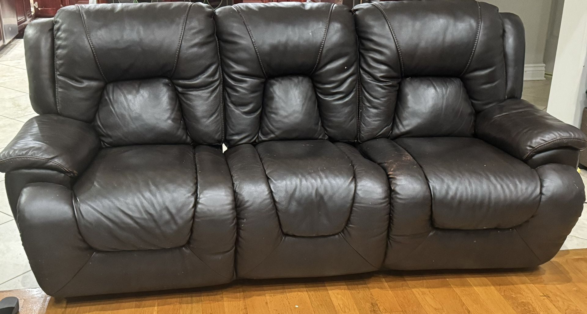 Leather Sofa Set Three Piece 