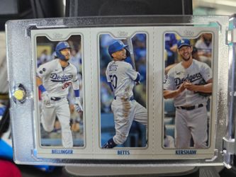 Bollinger, Betts, Kershaw 2022 topps opening day TRIPLE Play