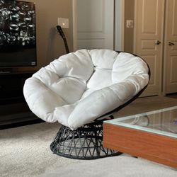 Comfy Papasan Chair with Fabric Cushion