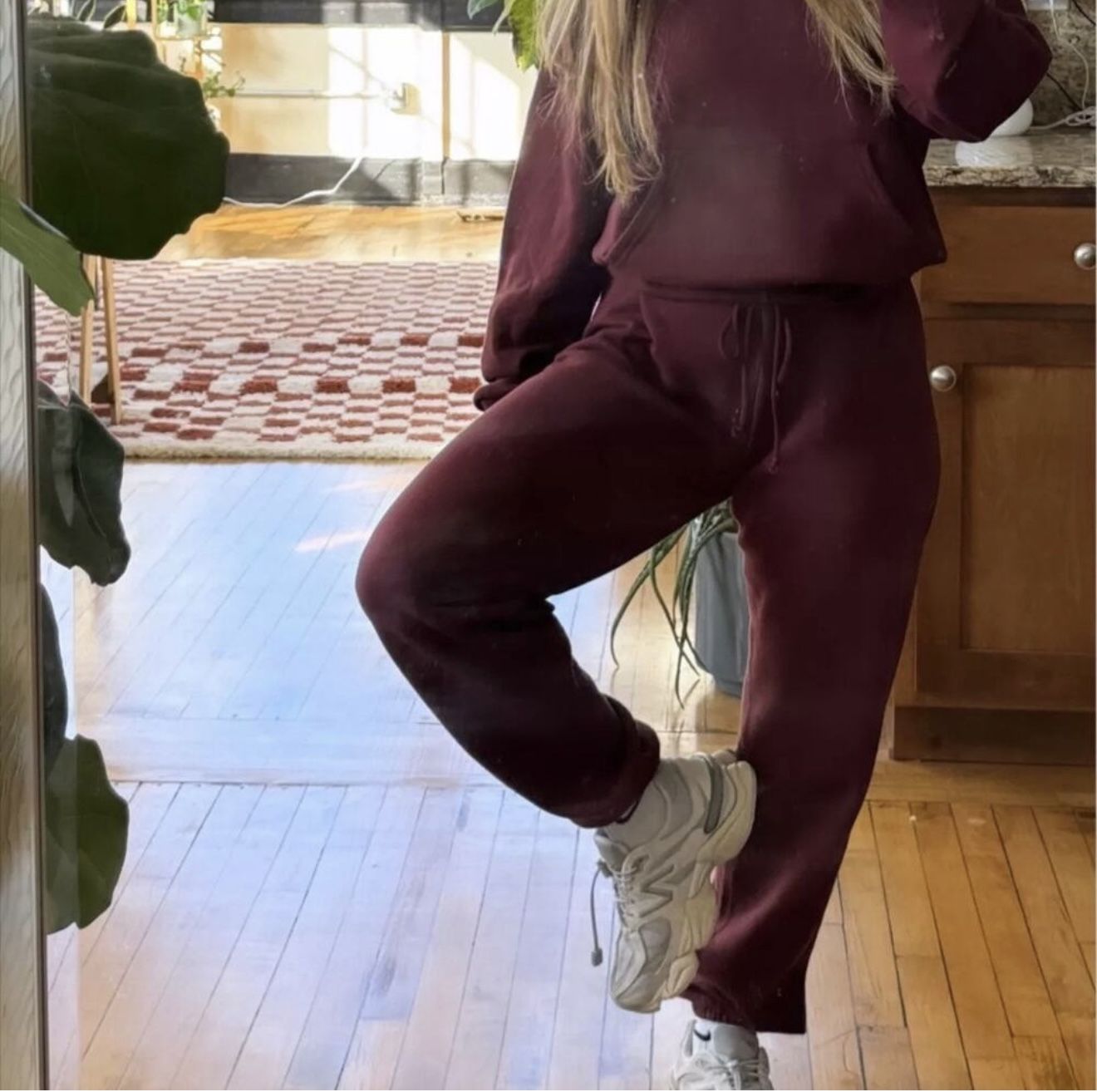 Skims Oxblood Cotton Fleece Jogger