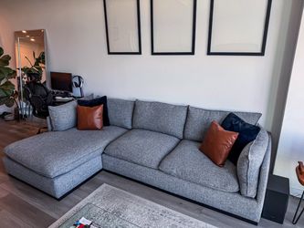 Gray Sectional Sofa with Chaise Lounge
