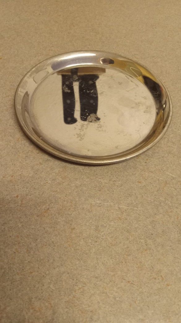 Vintage Silver Plate Round Serving Tray