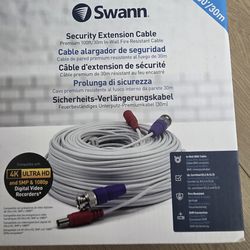 Swann - BNC Coaxial Cable for Security Camera CCTV System, Extension Cables, UL Certified and Fire Resistant, 100ft / 30m - White