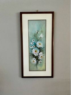 Original Signed Botanical Watercolor-Framed 13”x 25”