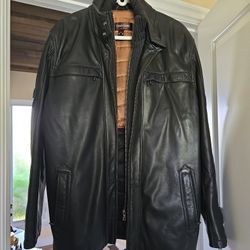 Genuine Black Leather Jacket For Men Size M Or 40