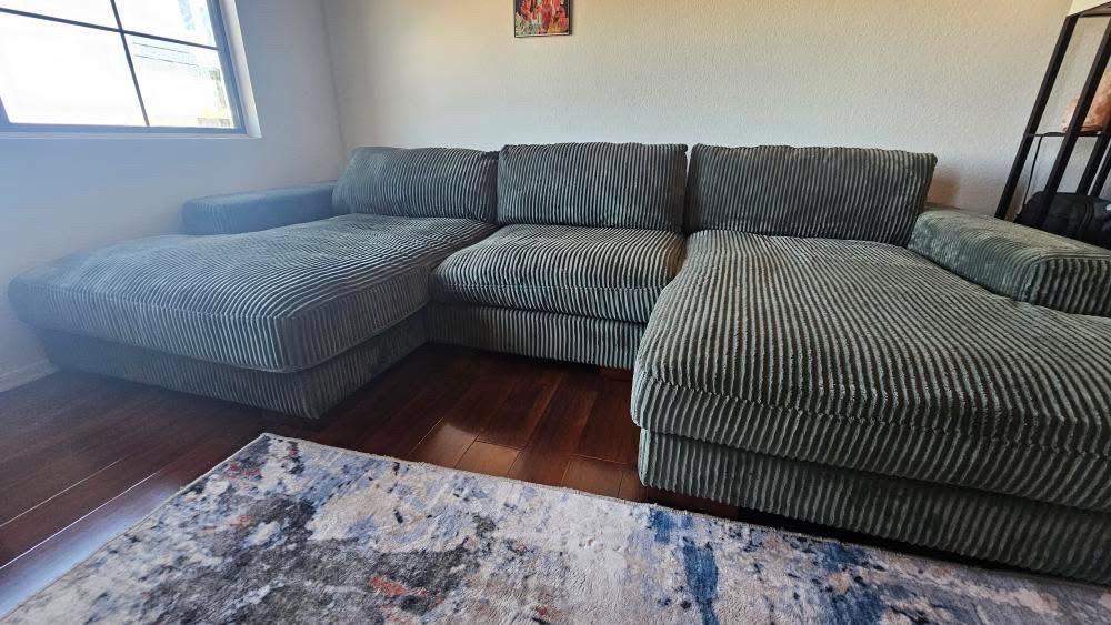 Green Corduroy Sectional