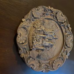 Vintage German Handcrafted Featuring A 3D Relief Of The Neuschwanstein Castle 