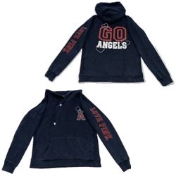 Los Angeles Angels PINK Victoria Secret Blue Pullover Hoodie Sweatshirt Womens L