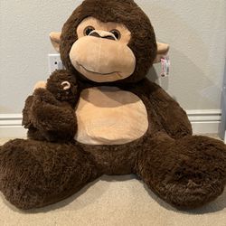 Mother And Baby Monkey Plushie