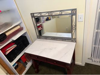 Beautiful Girls Vanity wood base with marble look top