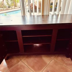 TV / Entertainment System Console Beautiful Dark Wood Cabinet