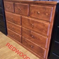 9 Drawer Pinewood Dresser  ( White Color For $479)