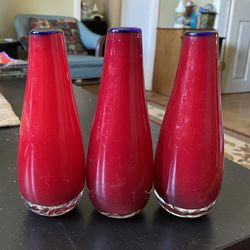 3 Small Small Flower Vases 