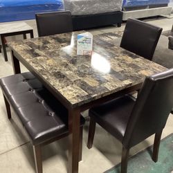 Five Pieces Dining Set New Table 48X 36 Inches 