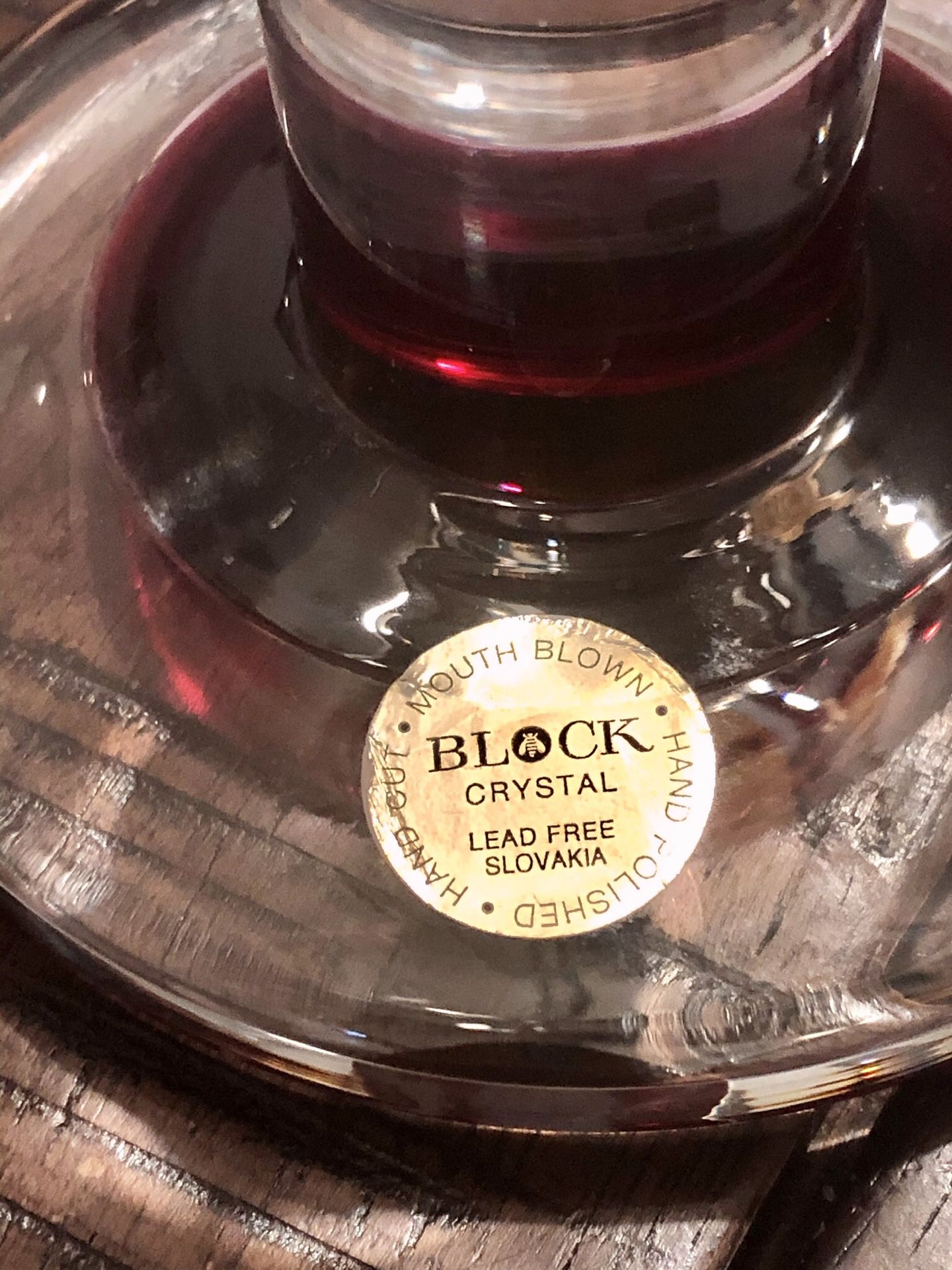 Block Crystal Martini Set - Dark Cherry Accent