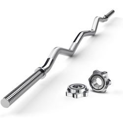 47" EZ Curl Bar Weight Lifting Bar