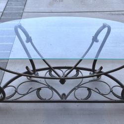 Glass Top Console Side Table 