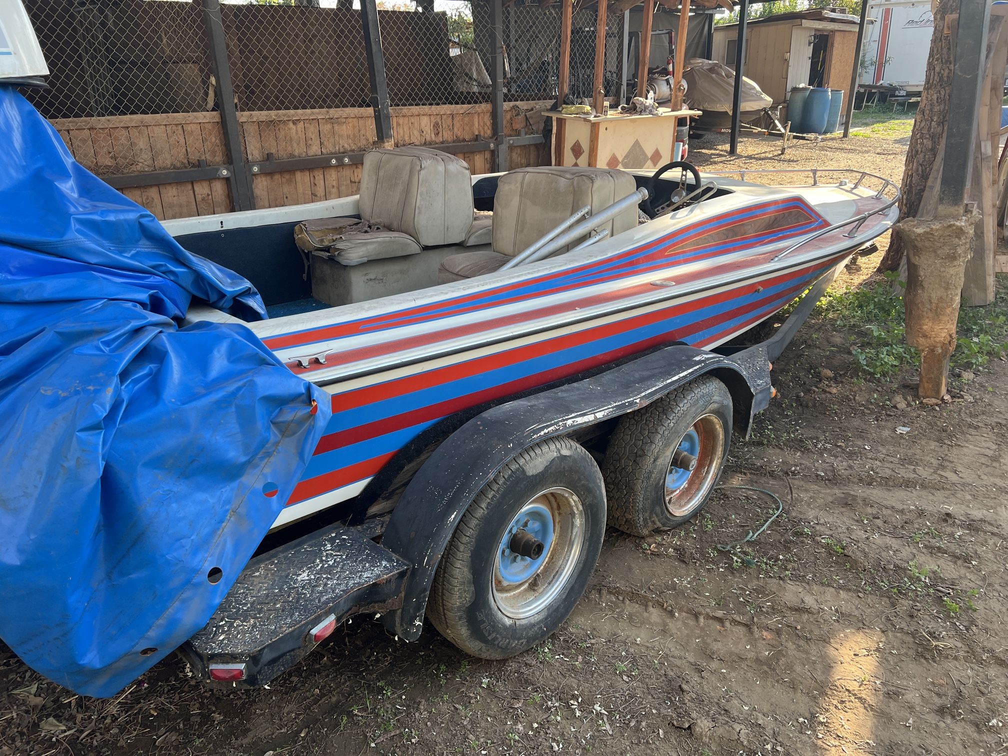 Ski Boat with Two Axel Trailer