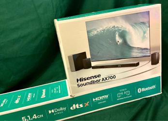 HiSense Soundbar AX700 Home Theater w/ Wireless Sub, Rear Speakers, Dolby Atmos
