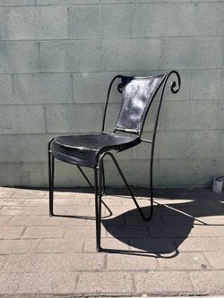 Vintage Iron And Leather Chair
