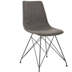 Trenton Chair in Charcoal Gray Faux Leather 2 Pack