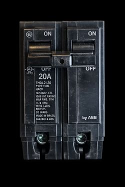GE ABB THQL2120 20 Amp 2 Pole Circuit Breaker 120/240V Type THQL HACR