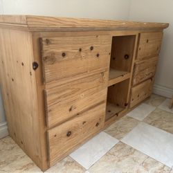 Large Heavy 6 Drawer Dresser w/ Shelves Handmade Unfinished  