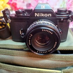 Vintage NEW Nikon EM Film Camera with Additional Lens