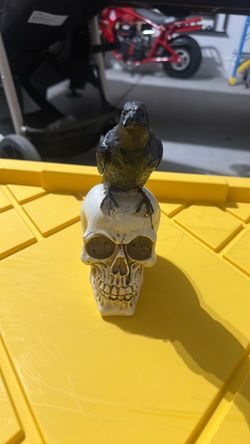 Skull and Raven Decorative Figurine