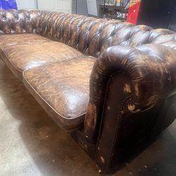 Used Leather Sofa Couch Vintage 