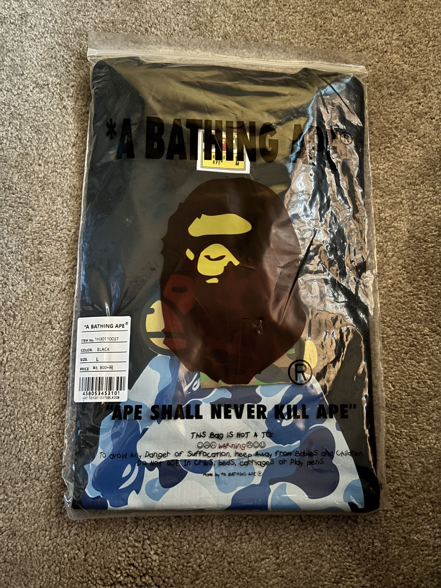 blue bape tee L