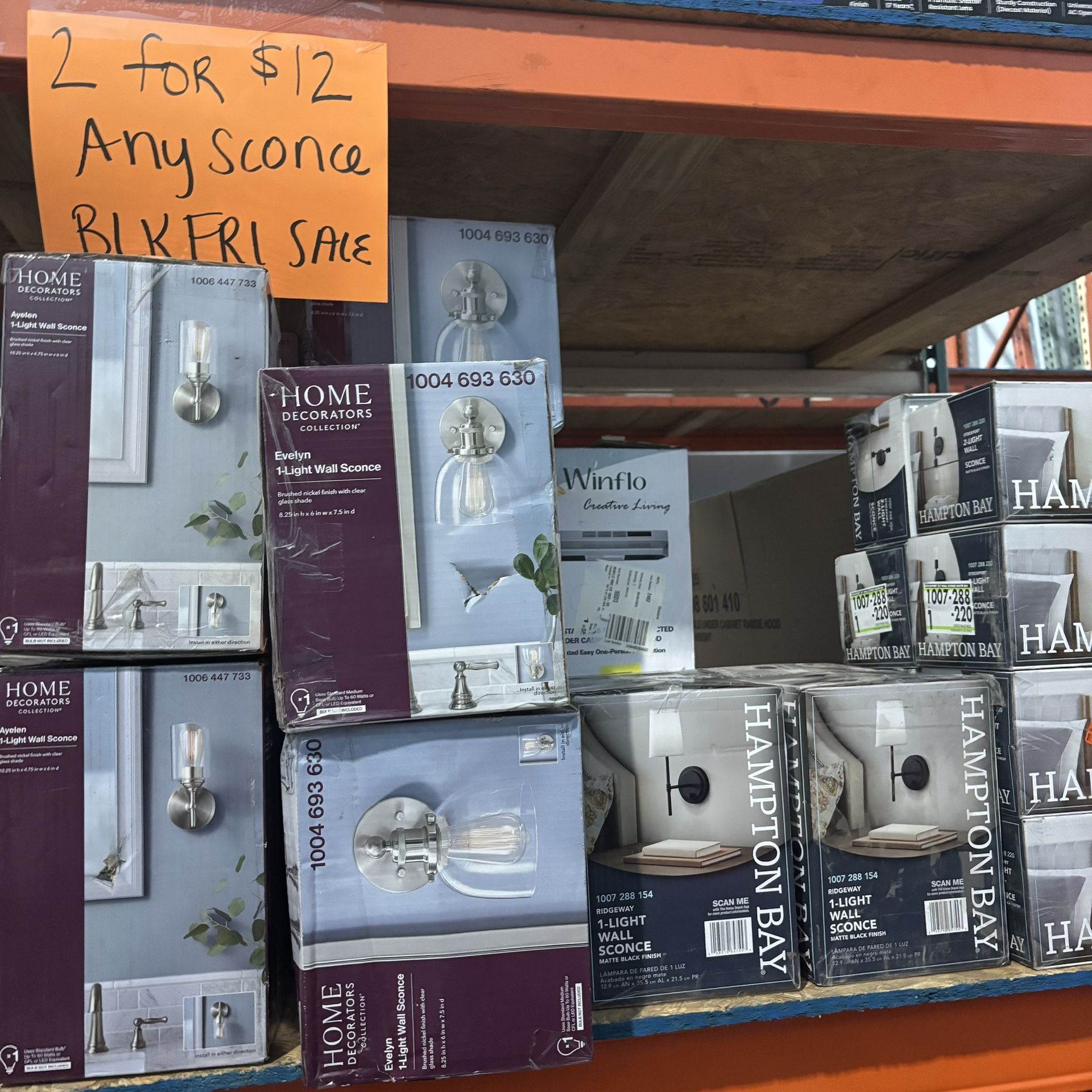 1 Light Wall Sconces - 2 For $12