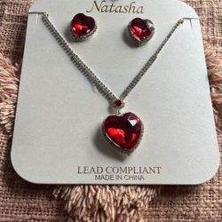 Heart Earrings And Necklace 