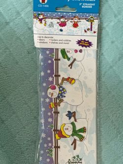 Carson-Dellosa Publishing Country Snowmen 3" x 36' Straight Border Christmas Winter Decor