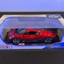 Maisto Diecast Car 1:18 Scale Bugatti Divo Red