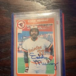 1985 Fleer Eddie Murray Autographed Baseball Card