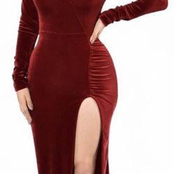 Red Velvet Fashion Nova Dress S/M
