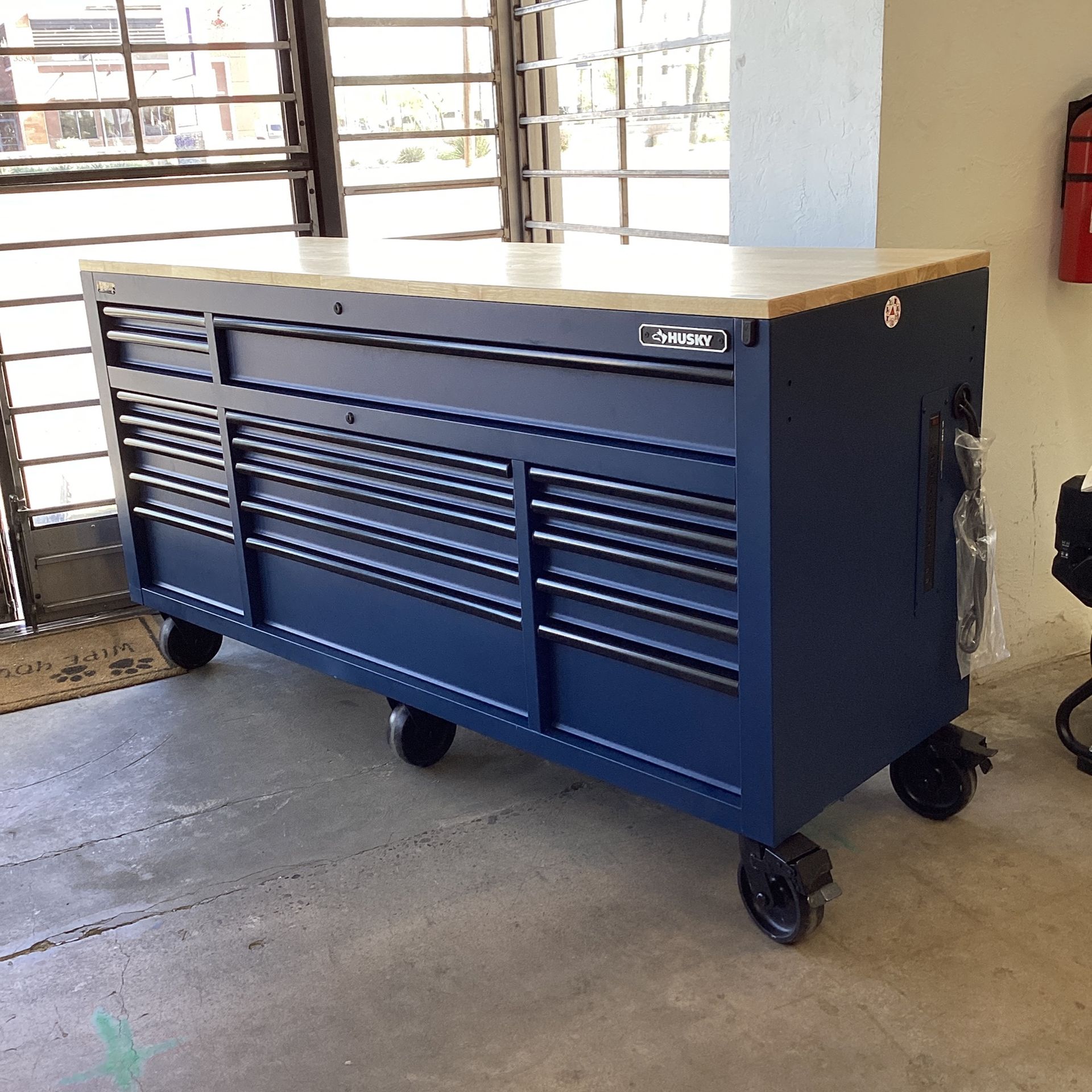 Husky 72 in. W x 24 in. D Heavy Duty 18Drawer Mobile Workbench