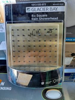 Glacier bay 8" square showerhead in brushed gold, few available