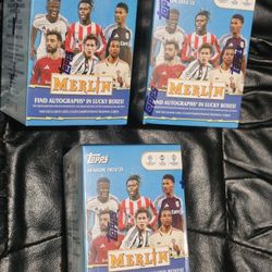 2024-25 Topps Merlin UEFA Club Competitions Soccer Blaster Box! 3 Box Lot! New Sealed! Find Autographs 