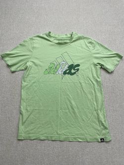 Adidas IN6243 Men’s Medium Mint Green Graffiti Logo Graphic T-Shirt Cotton Tee