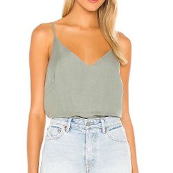 Seafolly Australia Revolve Women’s Size Lg Sage Fully Lined Linen Blend cami Top